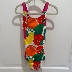 Boden Colorful Fruit Print Kids One Piece Swimsuit